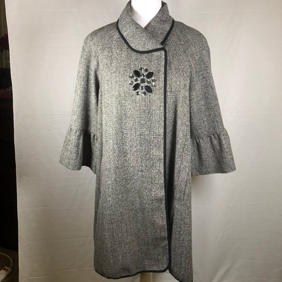 🧥 Early-2000s Newport News Jeweled Herringbone Jacket – Quiet Luxury - Picture 5 of 16